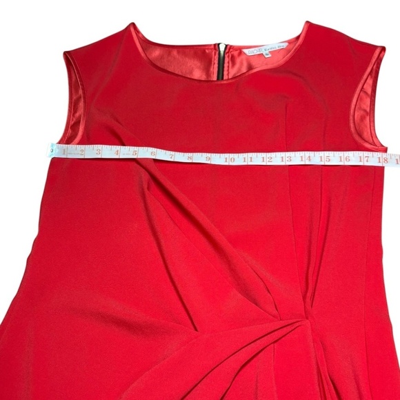 RACHEL ROY Red Dress Exposed Zipper Asymetrical Hem Gathered and Rusched Front L - Picture 5 of 8